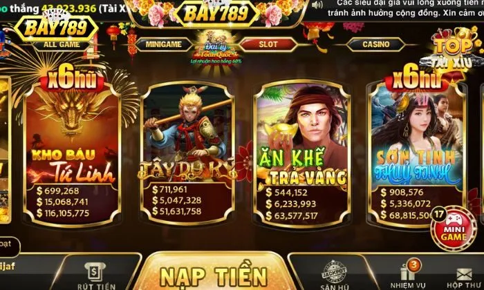 Slot game Bay789 ấn tượng và độc đáo